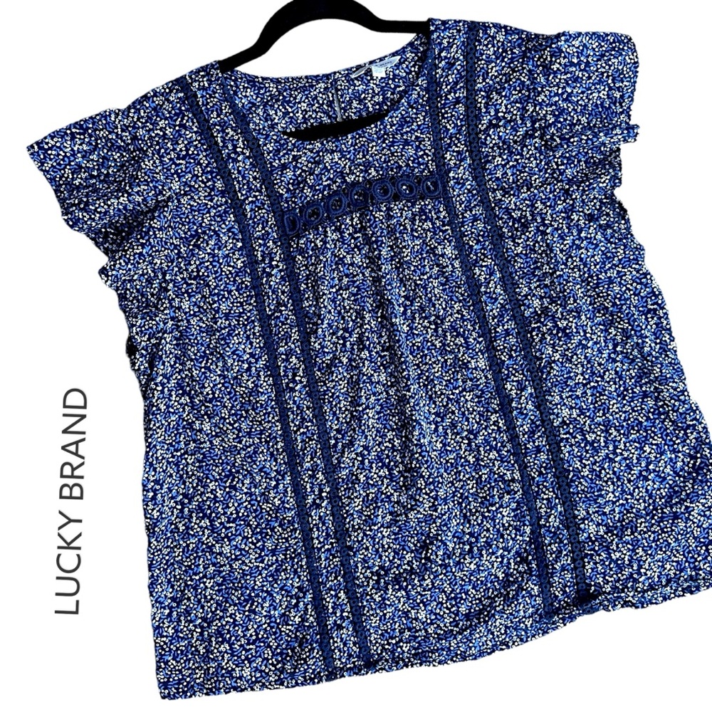 Lucky Brand Blue and White Blouse